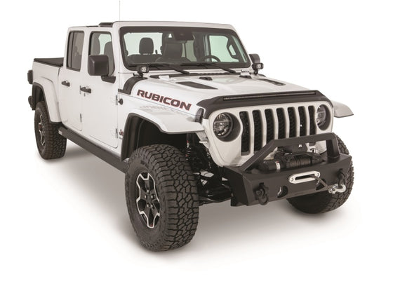 AVS 2018-2019 Jeep Wrangler (JL) Aeroskin Low Profile Hood Shield w/ Lights - Black 753156