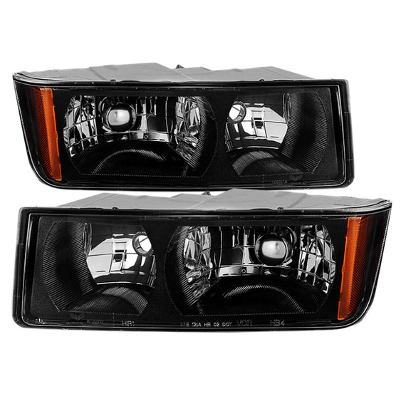 xTune Chevy Avalanche w/ Body Cladding Only 02-06 OEM Headlights - OEM (Black) HD-JH-CAVA02-AM-BK 9029561