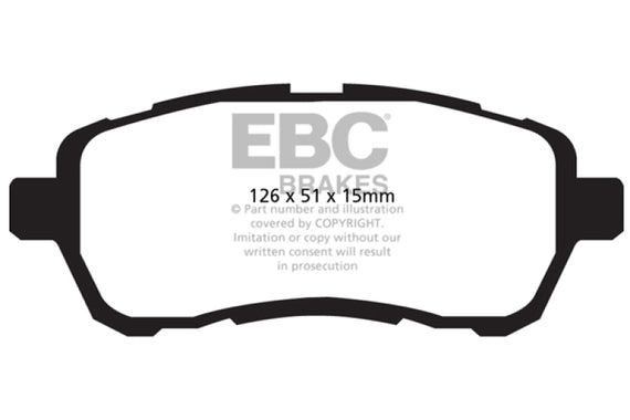 EBC 2010-2016 Mazda 2 1.5L Ultimax2 Front Brake Pads UD14541