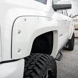 Rough Country Painted Pocket Fender Flares w/ Rivets - Summit White (5.5-foot Bed Models)