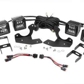 Rough Country Dual 2-inch Black Series CREE LED Fog Lights & Mounts Kit (Chevrolet HD Pickups)