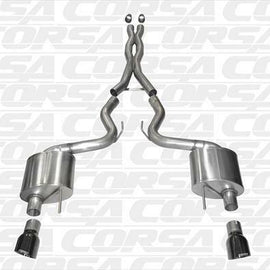 CORSA DUAL REAR CATBACK EXHAUST FOR 2015-2015 FORD MUSTANG BLACK 14328BLK 14328BLK
