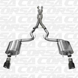 CORSA DUAL REAR AXLE-BACK EXHAUST FOR 2015 FORD MUSTANG 5.0L V8 BLACK 14332BLK 14332BLK