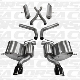 CORSA DUAL REAR CATBACK EXHAUST FOR 2012-2013 JEEP GRAND CHEROKEE BLACK 14466BLK 14466BLK