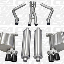 CORSA DUAL REAR CATBACK EXHAUST FOR 2011-2014 DODGE CHARGER BLACK 14522BLK 14522BLK