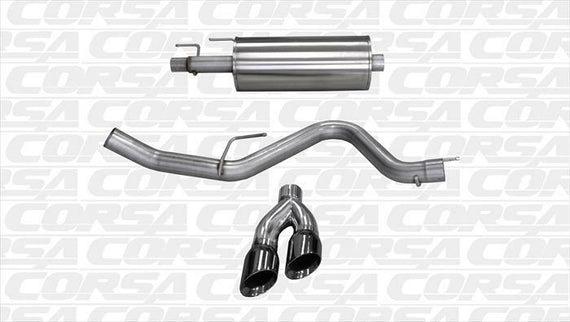CORSA SINGLE SIDE CATBACK EXHAUST FOR 2015-2015 FORD F-150 BLACK 14836BLK 14836BLK