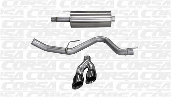 CORSA SINGLE SIDE CATBACK EXHAUST FOR 2015-2015 FORD F-150 BLACK 14837BLK 14837BLK