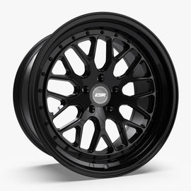 ESR CS1 18X8.5 5X108 (CUSTOM DRILL) +30 GLOSS BLACK FACE GLOSS BLACK LIP 88551430 CS01GBLK 5X108