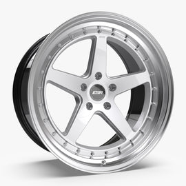 ESR CS5 18X8.5 5X112 (CUSTOM DRILL) +30 HYPER SILVER FACE MACHINED LIP Wheel/Rim 88551430 CS5HS-ML 5X112