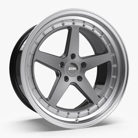 ESR CS5 18X9.5 5X100 +35 MATTE GRAPHITE FACE MACHINED LIP Wheel/Rim 89550035 CS5MGR-ML