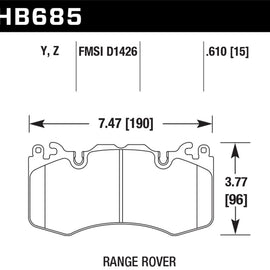 Hawk LTS Brake Pads Fits 10-16 Range Rover/Sport HB685Y.610 Front HB685Y.610