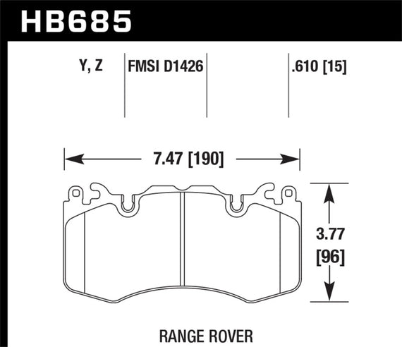 Hawk LTS Brake Pads Fits 10-16 Range Rover/Sport HB685Y.610 Front HB685Y.610