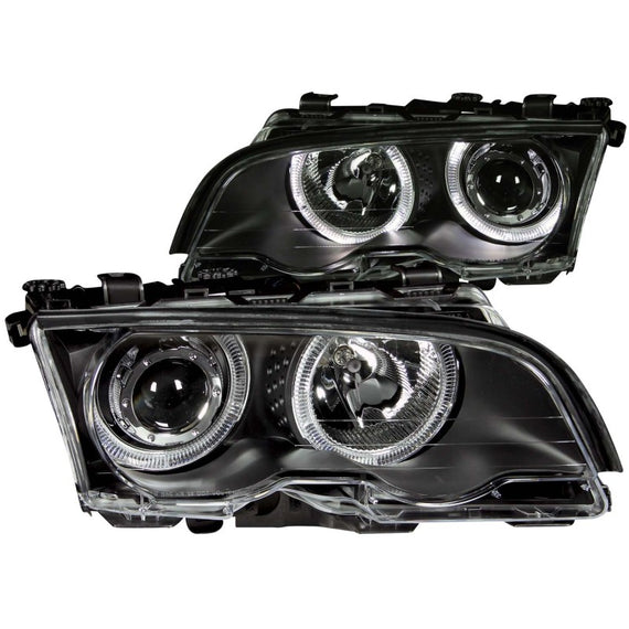 ANZO PROJECTOR HEADLIGHTS BLACK w/ HALO FOR 99-01 BMW 3 SERIES E46 2DOOR 121013