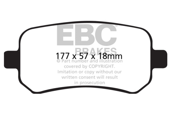 EBC 04-07 Ford Freestar 3.9 Greenstuff Front Brake Pads DP61695