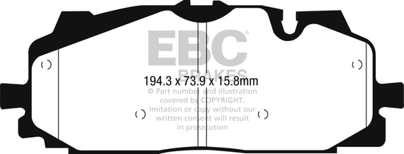 EBC Yellowstuff Front Brake Pads for 2016+ Audi Q7 DP42277R