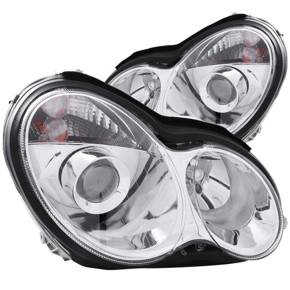 Anzo 121080 Chrom Clear Projector Headlights for 01-07 Mercedes Benz C Class 121080