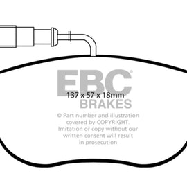 EBC Yellow Stuff Front Brake Pads for 12+ Fiat 500 Turbo Abarth 1.4L - DP41383R DP41383R