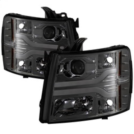 Spyder Chevy Silverado 1500 07-13 Version 3 Projector Headlights - Smoke PRO-YD-CS07V3-LBDRL-SM 5083623