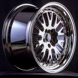 JNC 001 Platinum Gold Rivets 17x9 5x100/5x114.3 +25 Wheel/Rim