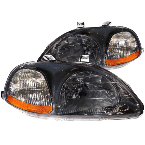 ANZO 1996-1998 Honda Civic Crystal Headlights Gun-Metal Gray 121248
