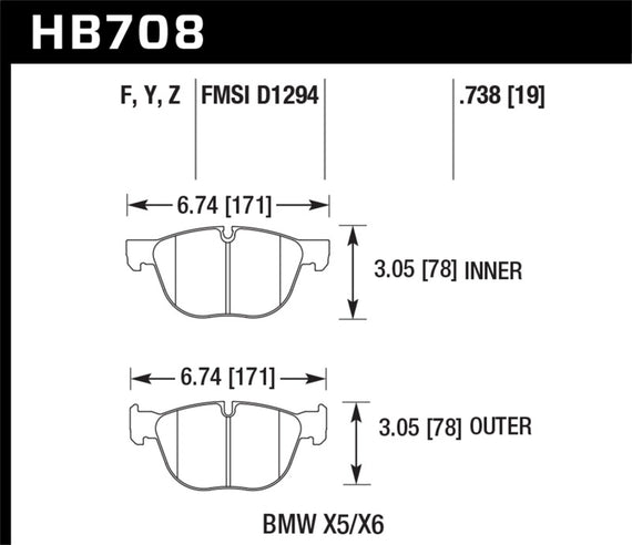 Hawk HPS Disc Brake Pads - HB708F.738 HB708F.738