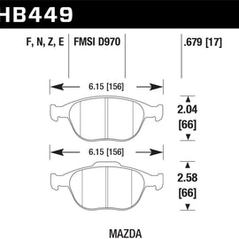 Hawk For 02-13 Ford Transit Connect / Focus SVT Disc Brake Pad Front HB449N.679 HB449N.679