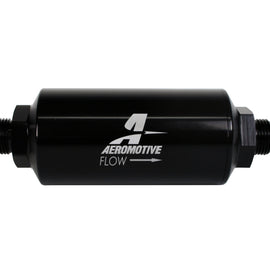 Aeromotive In-Line Filter - AN-08 size Male - 10 Micron Microglass Element - Bright-Dip Black 12375