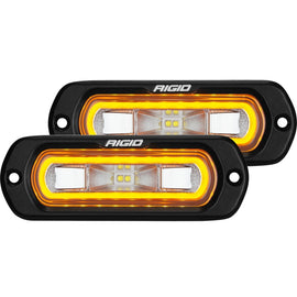 Rigid Industries SR-L Series Flush Mount LED Spreader Pair w/ Amber Halo - Universal 53223