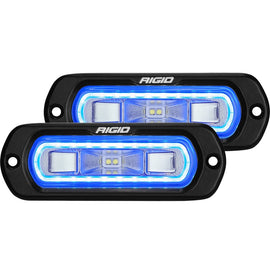 Rigid Industries SR-L Series Flush Mount LED Spreader Pair w/ Blue Halo - Universal 53221