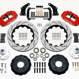 Wilwood Narrow Superlite 6R Front Hub Kit 14.00in Drill Red Large GM 57-70 Drop Spindle 140-10284-DR