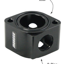 Moroso Filler Neck Manifold Housing -16An Female Port - Aluminum 63422