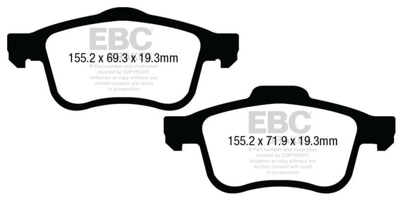 EBC 13+ Fiat 500L 1.4 Turbo Yellowstuff Front Brake Pads DP43026R