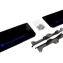 Rally Armor 15-16 Polaris Slingshot Front Black UR Mud Flap w/ Blue Logo MF38-UR-BLK/BL