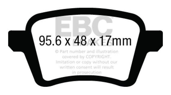 EBC 13+ Fiat 500L 1.4 Turbo Yellowstuff Rear Brake Pads DP43027R