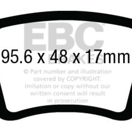 EBC Brakes DP33027C EBC Redstuff Ceramic Low Dust Brake Pads Fits 14-15 500L DP33027C