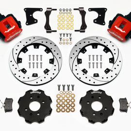 Wilwood Combination Parking Brake Rear Kit 12.19in Drilled Red Civic / Integra Drum 2.71 Hub Offset 140-10211-DR