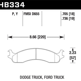Hawk (HB334P.736) for 99 E-250 Super Duty Front Brake Pads HB334P.736