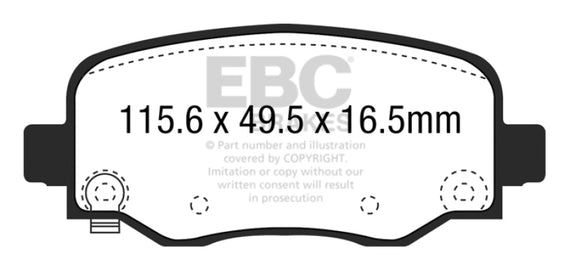 For Jeep Cherokee 14-18 EBC Greenstuff 6000 Series Truck & SUV Rear Brake Pads DP63031