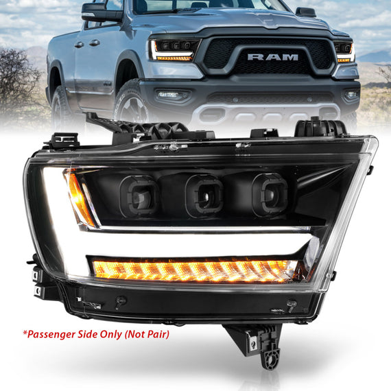 Anzo Plank Style Projector Headlights for 2019-2020 RAM 1500 Big Horn - Black 111494-R