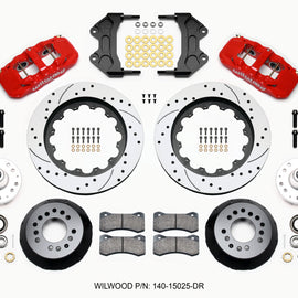 Wilwood AERO6 Front Hub Kit 15.00 Drilled-Red WWE ProSpindle 140-15025-DR
