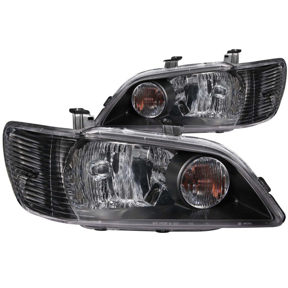 ANZO Crystal Headlights Black for 2002-2003 Mitsubishi Lancer 121101