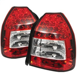 Spyder Honda Civic 96-00 3DR LED Tail Lights Red Clear 5004949