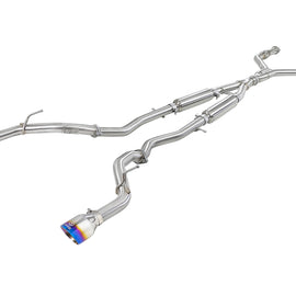 aFe POWER Takeda 2.5in 304 SS CB Exhaust w/ Blue Flame Tips for 17-19 Infiniti Q 49-36134NM-L