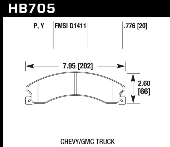Hawk Performance (HB705P.776) SuperDuty Disc Brake Pad HB705P.776