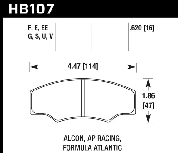 Hawk CP2361/CP3228/CP5104/CP5144 AP Racing DTC-70 Brake Pads HB107U.620