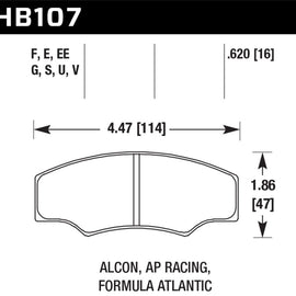 Hawk AP Racing Caliper Blue 9012 Race Brake Pads HB107E.620