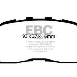 EBC 00-03 Toyota Highlander 2.4 2WD Greenstuff Rear Brake Pads DP61716