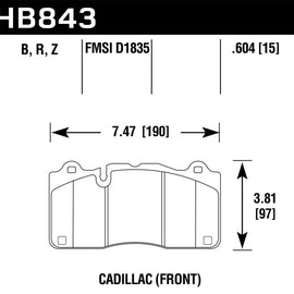 Hawk Performance for Ceramic Brake Pads - hawkHB843Z.604 HB843Z.604