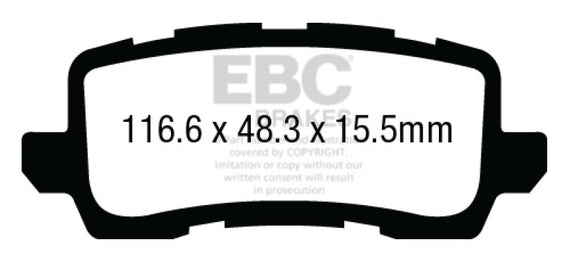 EBC for 2018+ Honda Odyssey 3.5L Greenstuff Rear Brake Pads - ebcDP63018 DP63018