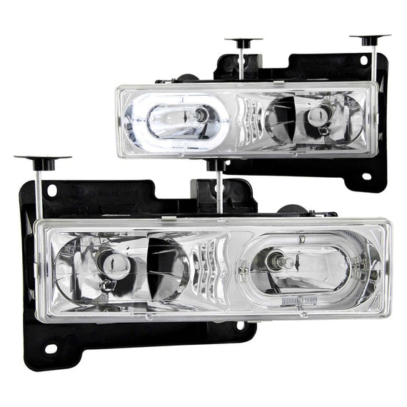 Anzo 111006 Crystal Headlight with Chrome Halo for 88-00 GMC C3500/K3500 Pickup 111006